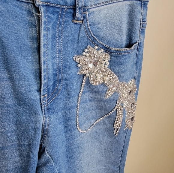 Venus Jeans Jewel Embellished Skinny Stretch Jeans Size 2 - Picture 5 of 12